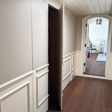 French Country guest room and hallway on Ile de Mai, Boisbriand