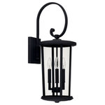 Capital Lighting - Capital Lighting 926731BK Howell - Three Light Outdoor Wall Lantern - Shade Included: TRUE  Warranty: 1 Year  Room Type: ExteriorHowell Three Light Outdoor Wall Lantern Black Clear Glass *UL: Suitable for wet locations*Energy Star Qualified: n/a  *ADA Certified: n/a  *Number of Lights: Lamp: 3-*Wattage:60w E12 Candelabra Base bulb(s) *Bulb Included:No *Bulb Type:E12 Candelabra Base *Finish Type:Black