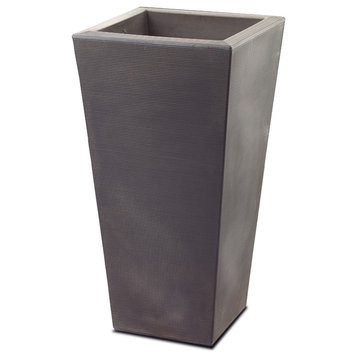 Bowery Indoor/Outdoor Tall Square Pot with Sand Cavity, Bronze, 13"