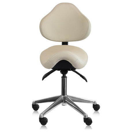 Ergonomic Task Mid Back Saddle Seat Side Office Chair, Beige