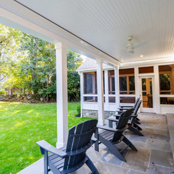 Outdoor area, Screened-in Patio, and a Luxurious Balcony in Riverside, CT