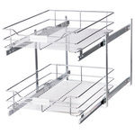 Home Zone Living - Home Zone Living Pull Out Drawer Cabinet Organizer, 2-Tier, 14 in. W x 20 in. D - An innovative addition to your kitchen that leaves your cabinets neat and organized, the pull out organizers are an excellent introduction to the Home Zone Living storage lineup.  Designed for ease of use and easy installation to efficiently maximize cabinet storage capacity.