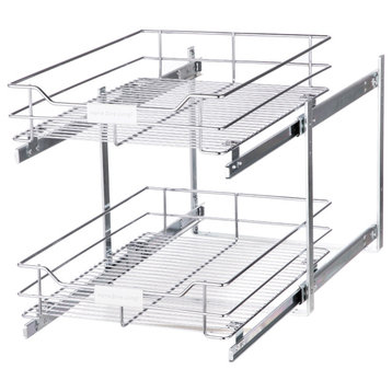 Home Zone Living Pull Out Drawer Cabinet Organizer, 2-Tier, 14 in. W x 20 in. D