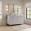 Everleigh Bathroom Vanity, Double Sink, 60", White, Freestanding