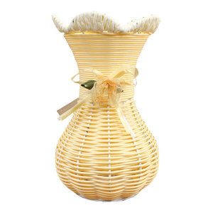 Uniware Rattan Style Large Plastic Stool Contemporary Accent