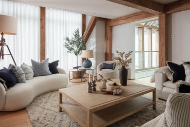 Beach style living room in Cornwall.
