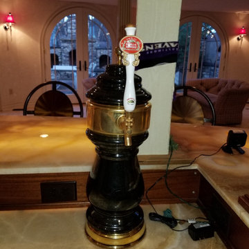 Custom "Gatsby" Mahogany Bar - view of beet tap