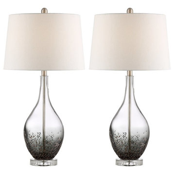Pacific Coast Sparrow Smoke Grey Glass And Crystal Table Lamp Set Of 2