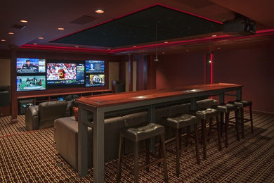 Design ideas for a modern home theatre in Omaha.