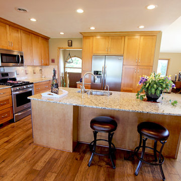 Kitchen Expansion with Maple Cabinets and Granite Countertops ~ Wadsworth, OH