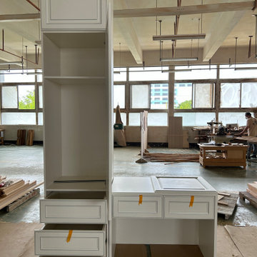 Traditional American Red Oak Kitchen Cabinets And Russian Cherry Wood Wardrobe