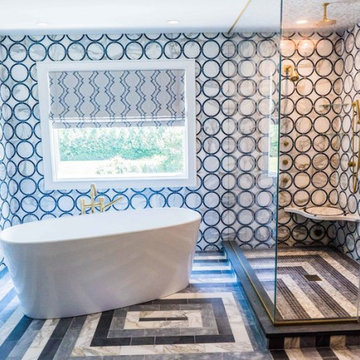 Bathroom Wall Circular Waterjet Mosaic