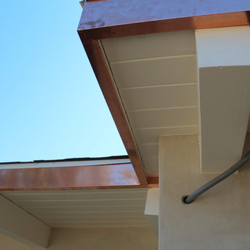 Copper Fascia Wrap and Angle Face Gutters, . Santa Monica.