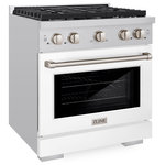 ZLINE Kitchen & Bath - ZLINE 30 in. Gas Range With Convection and White Matte Door, SGR-WM-30 - Luxury isn't meant to be desired - it's meant to be attainable. The ZLINE 30 in. 4.2 cu. ft. 4 Burner Gas Range with Convection Gas Oven in Stainless Steel with White Matte Door (SGR-WM-30) features a versatile gas cooktop with 4 Italian-made burners and a high-performing gas convection oven with a beautiful white matte door allowing you to master every meal. With a modern, timeless style and refined functionality, ZLINE Professional Gas Ranges are masterfully crafted to deliver an elevated culinary experience.