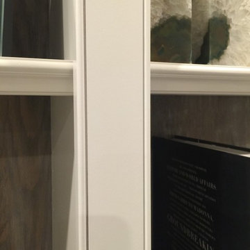 White Bookcase with Distressed Oak Back
