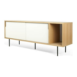 Dann Sideboard in Oak with White Doors - Buffets And Sideboards