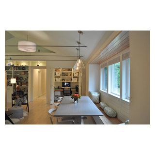 Wenham Ranch-house Renovation/Addition - Midcentury - Dining Room ...