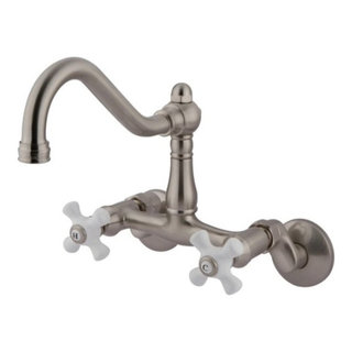 KS3228PX Vintage 6 Adjustable Center Wall Mount Kitchen Faucet, Brushed  Nickel - Traditional - Kitchen Faucets - by GwG Outlet