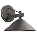 Kichler - Kichler 49060OZ One Light Outdoor Wall Mount, Olde Bronze Finish - Bringing clean lines to a rustic look, the Ripley collection of outdoor lighting features an Olde Bronze finish that warms the smooth cone shape of this 1 light outdoor sconce. 10 inch width. Height 9.5 inches. Extension 11.5 inches. Rises 3 inches above the center of the wall opening. Uses 1 - 40W max (type R) or 1 - 60W (G type) bulb. UL listed for wet locations. Dark sky compliant with use of R14 40W bulb. Bulbs Not Included, Number of Bulbs: 1, Max Wattage: 40.00, Bulb Type: R14