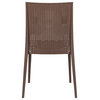 Leisuremod Weave Mace Indoor Outdoor Patio Chair, Brown