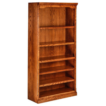 Traditional Oak Bookcase, Red Oak, 84h