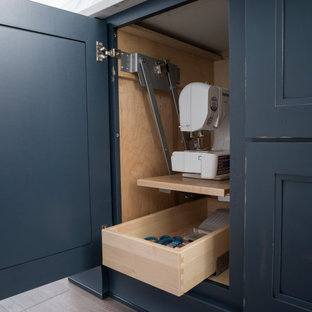 Hickory & Blue Modern Farmhouse with Sewing Machine Cabinet Storage