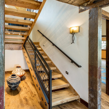 Rustic Mountain Retreat Stair case