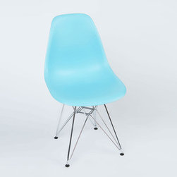 Eiffel Slope Chair in Aqua - Dining Chairs