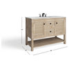 Kerry Bath Vanity, Single Sink, 48", Natural, Freestanding