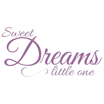 Decal Vinyl Wall Sticker Sweet Dreams Little One Quote, Lavender