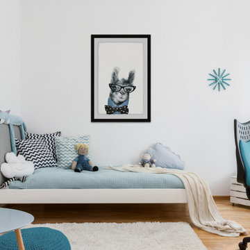 "Llama with a Bow" Framed Painting Print