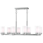 Livex Lighting - Livex Lighting 50678-91 Manhattan - Eight Light Chandelier - No. of Rods: 6  Canopy IncludedManhattan Eight Ligh Brushed Nickel Clear *UL Approved: YES Energy Star Qualified: n/a ADA Certified: n/a  *Number of Lights: Lamp: 8-*Wattage:60w Candalabra Base bulb(s) *Bulb Included:No *Bulb Type:Candalabra Base *Finish Type:Brushed Nickel