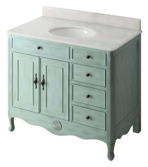 38 Distressed Light Blue Daleville Bathroom Vanity Traditional 38 Distressed Light Blue Daleville Bathroom Vanity No Mirror Faucet