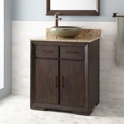 30" DAVYN VESSEL SINK VANITY - RUSTIC DARK BROWN - Bathroom Vanities And Sink Consoles
