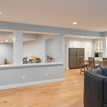Basement Renovation with Play Area and Kitchenette