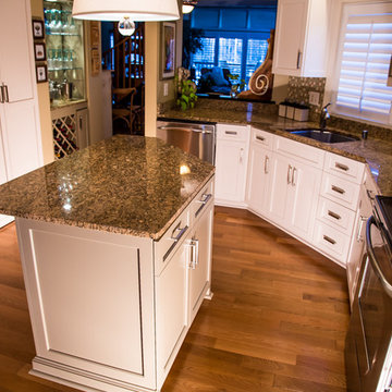 Transitional White Kitchen in Italian Laminate