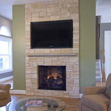 above the fireplace