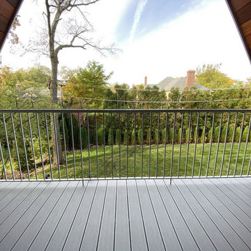 White Oak Stairs with Polished Stainless Steel Balusters