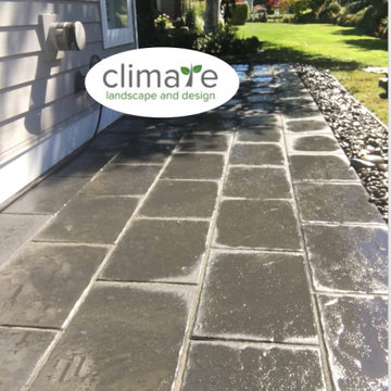 Parksville Patio with Natural River Rock - finishing
