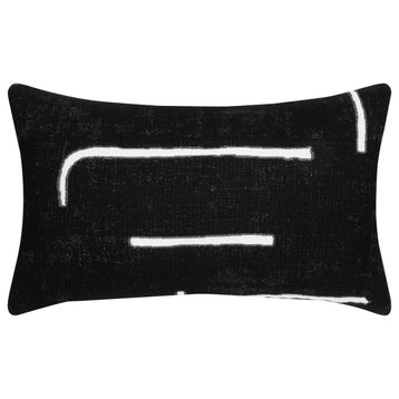 Instinct Ebony Indoor/Outdoor Performance Pillow, 12"x20"