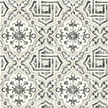 Sonoma Charcoal Spanish Tile Wallpaper Bolt