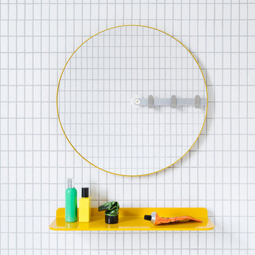 Wall Mirror and Shelf, 45cm
