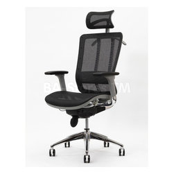Future Office Chair with Headrest in Gray Frame with Black Mesh - Home Office Accessories
