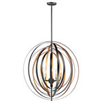 Maxim Lighting - Radial 5-Light Pendant - A fun and unique design the features numerous concentric rings finished Black on the outside and Gold on the inside that pivot from a center point. The rings can be configured from completely flat to full repeated symmetry and anything in between to allow flexibility in the design.