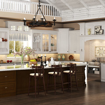 Traditional Oak Wood Kitchen Cabinet OP15-S01