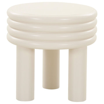 Townley Contemporary White Round End Table
