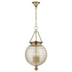 Hudson Valley Lighting - Coolidge, 4 Light, Pendant, Aged Brass Finish, Clear Glass - Distinctly figured, Coolidge's blown glass pays homage to a storied Roman symbol. Renowned for their innovative designs and engineering feats, ancient Romans lauded the cooperation and achievement implied by the lantern's hanging beehive shape. Our attention to detail draws from these venerable forbearers by extending the signature hive motif across the fixture's cast finial and canopy.