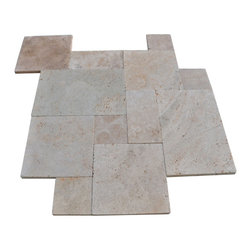 French Pattern Ivory Swirl &trade; Travertine Pavers - Tumbled - Wall And Floor Tile
