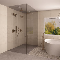 Open Concept Bathroom - Shower Doors