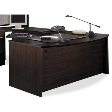 Bush Business Furniture Series C 3-Piece L-Shape Bow-Front Desk in Mocha Cherry